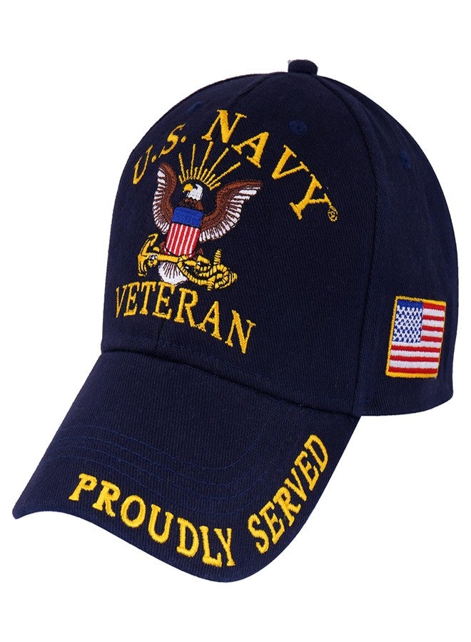 Trendy Zone 21 US Navy Veteran Hat for Men and Women, Officially Licensed Product | United States Navy (USN) | Ideal for Gifting | Navy Blue - Image 1